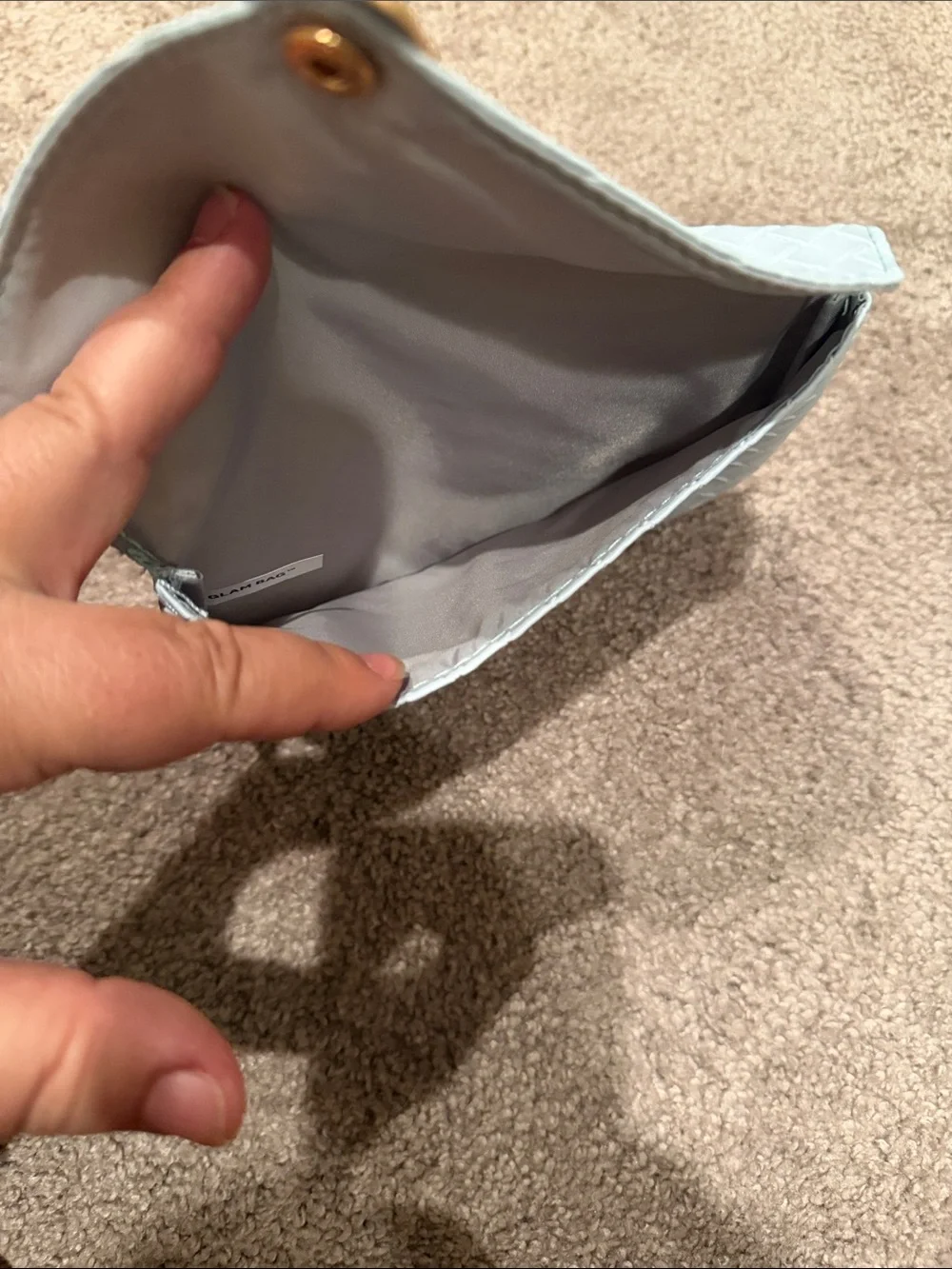 Ipsy Woven Envelope glam bag - Light Blue